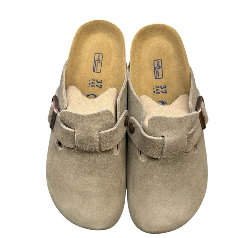 Birkenstock Boston Taupe Suede Clogs EU 37 Narrow NWT - Picture 3 of 8